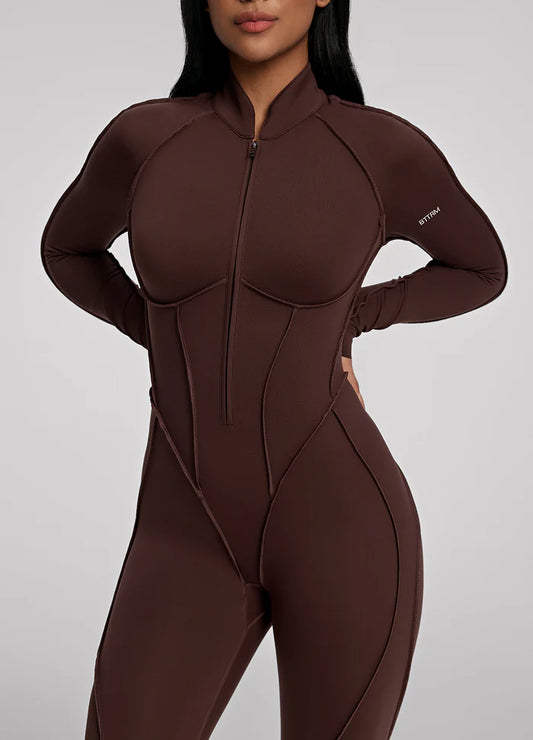 Catsuit con Espalda Cerrada de Manga Larga