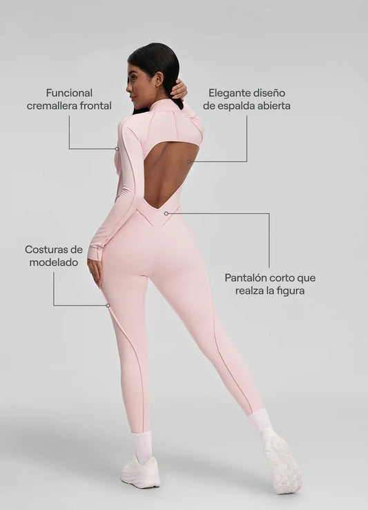 Catsuit con Espalda Descubierta de Manga Larga
