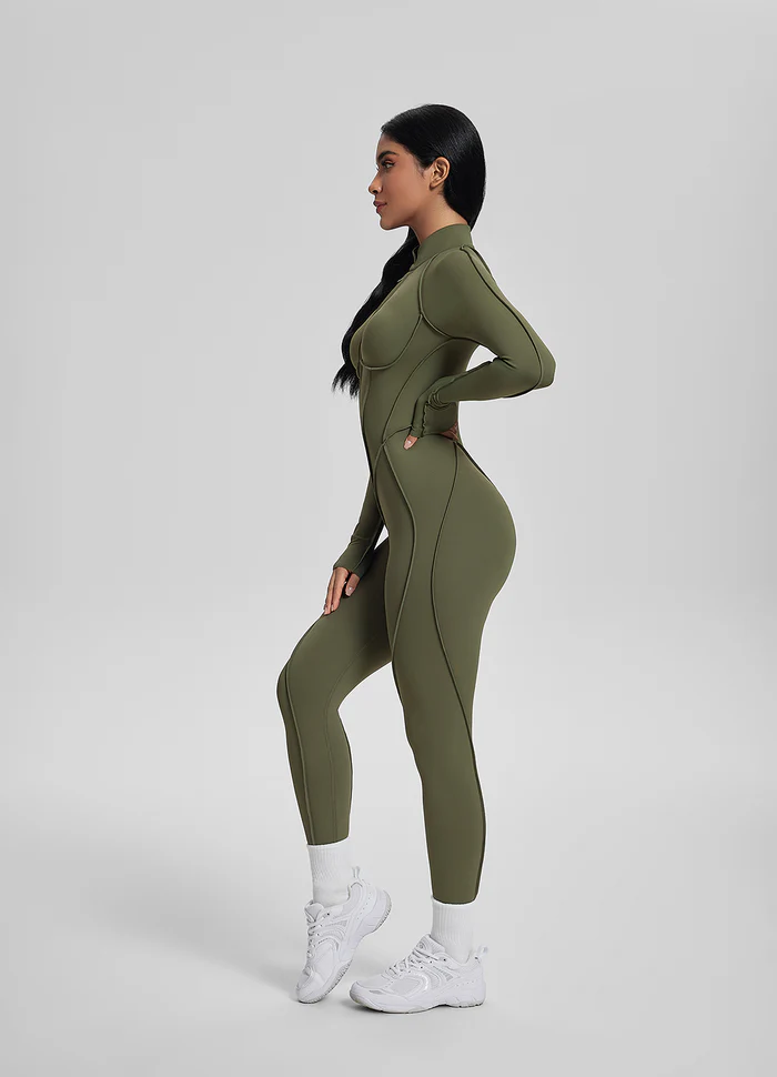Catsuit con Espalda Cerrada de Manga Larga