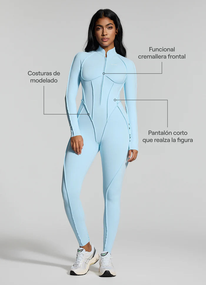 Catsuit con Espalda Descubierta de Manga Larga