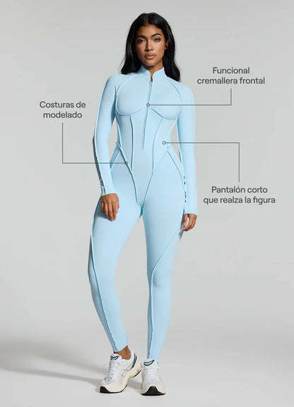 Catsuit con Espalda Descubierta de Manga Larga