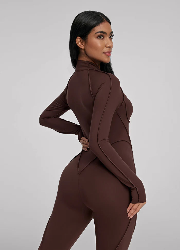 Catsuit con Espalda Cerrada de Manga Larga