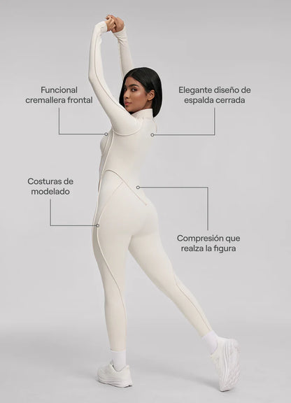 Catsuit con Espalda Cerrada de Manga Larga