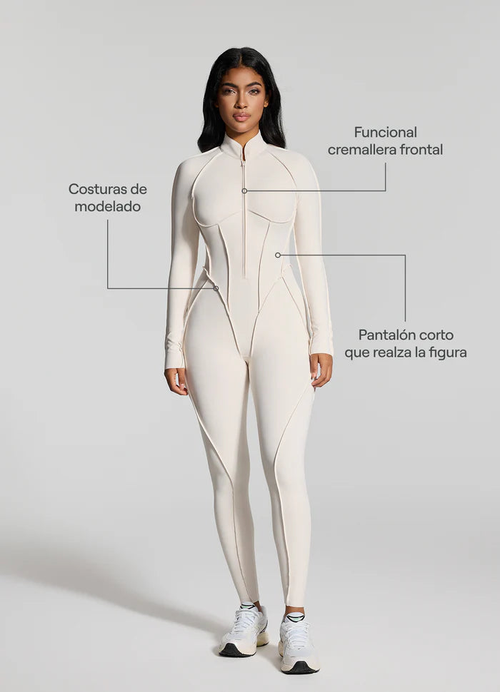 Catsuit con Espalda Descubierta de Manga Larga