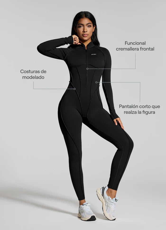 Catsuit con Espalda Descubierta de Manga Larga