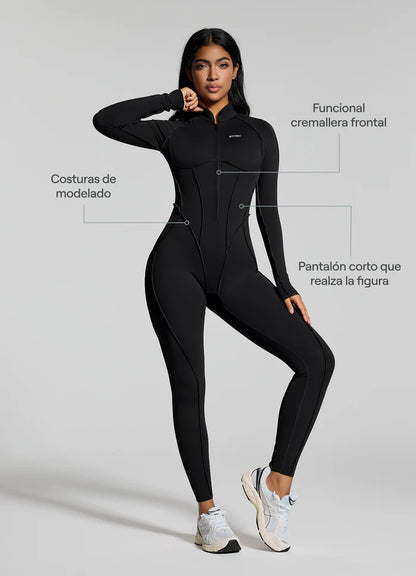 Catsuit con Espalda Descubierta de Manga Larga