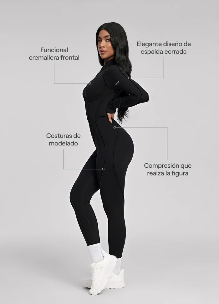Catsuit con Espalda Cerrada de Manga Larga
