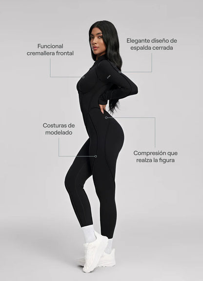 Catsuit con Espalda Cerrada de Manga Larga