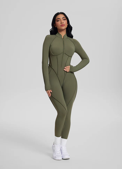 Catsuit con Espalda Cerrada de Manga Larga