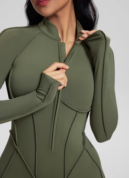 Catsuit con Espalda Cerrada de Manga Larga