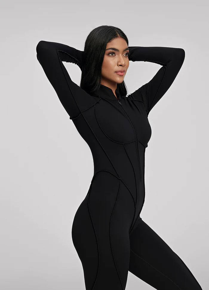 Catsuit con Espalda Cerrada de Manga Larga