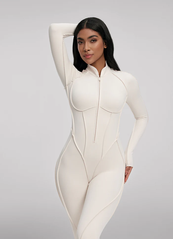 Catsuit con Espalda Cerrada de Manga Larga