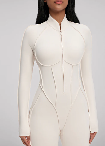 Catsuit con Espalda Cerrada de Manga Larga