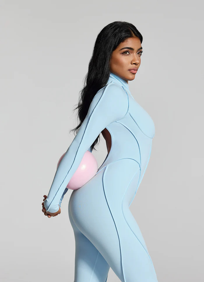 Catsuit con Espalda Descubierta de Manga Larga