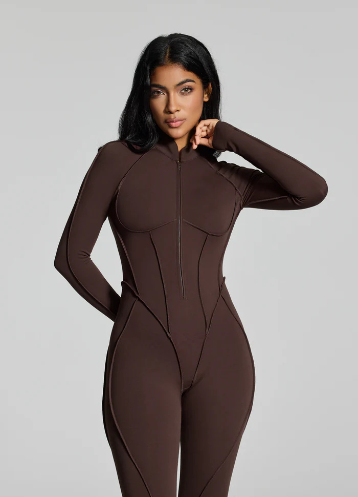 Catsuit con Espalda Descubierta de Manga Larga