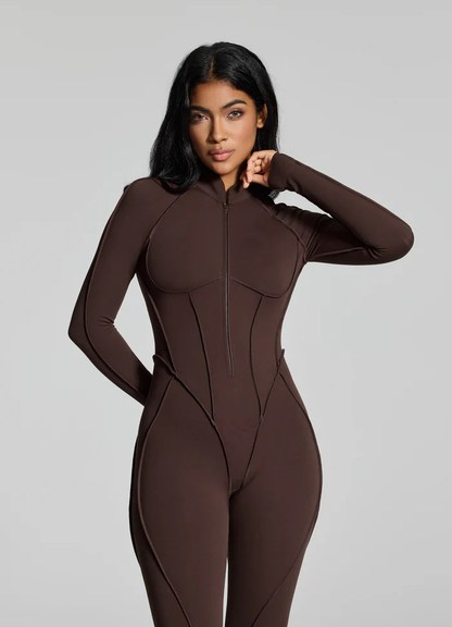 Catsuit con Espalda Descubierta de Manga Larga