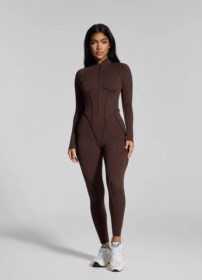 Catsuit con Espalda Descubierta de Manga Larga