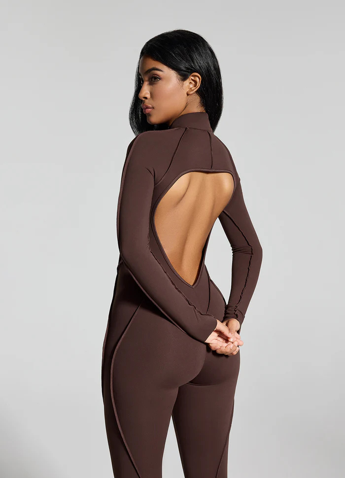 Catsuit con Espalda Descubierta de Manga Larga