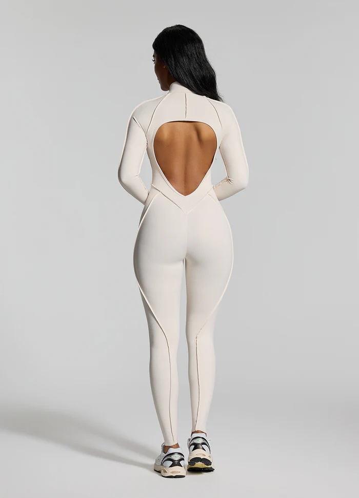 Catsuit con Espalda Descubierta de Manga Larga