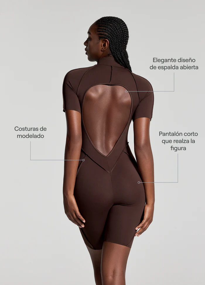 Catsuit con Espalda Descubierta Shorts