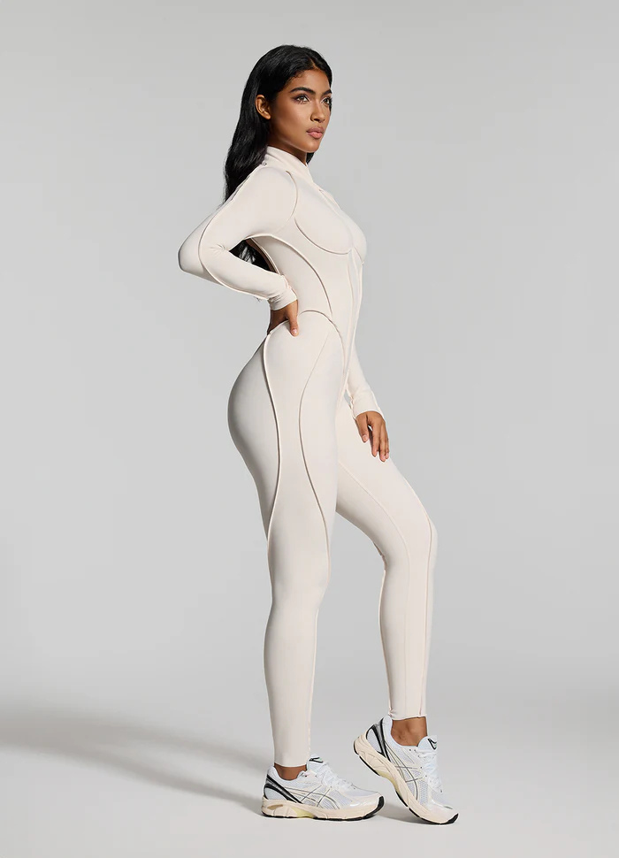 Catsuit con Espalda Descubierta de Manga Larga